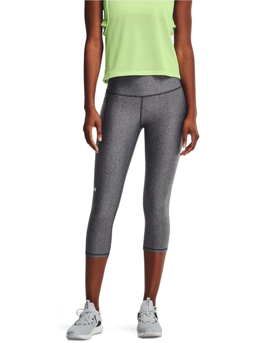 Under Armour HeatGear Pocketed Gray Capri Leggings, Compression, Size L